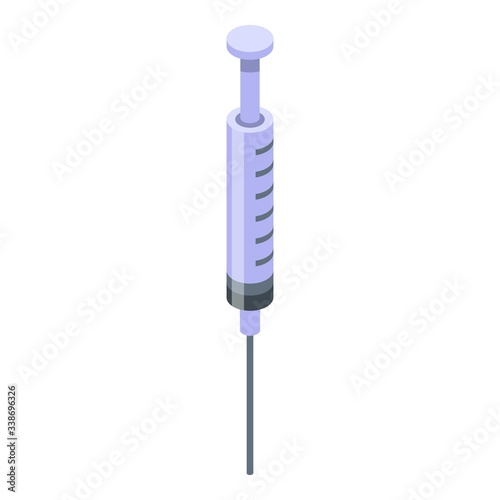 Medical syringe icon. Isometric of medical syringe vector icon for web design isolated on white background