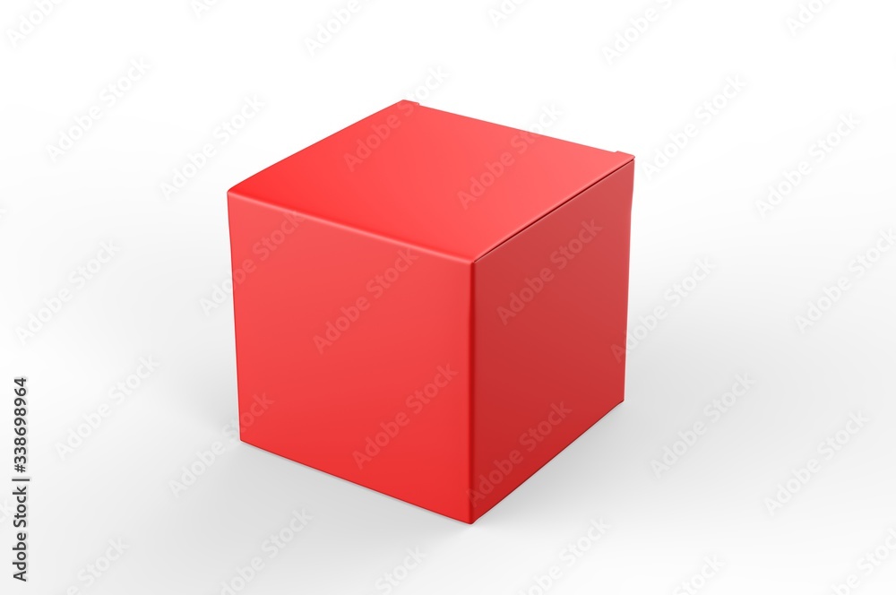 Blank white cube product packaging paper cardboard box. 3d render illustration. Blank white cube product packaging paper cardboard box. 3d render illustration.