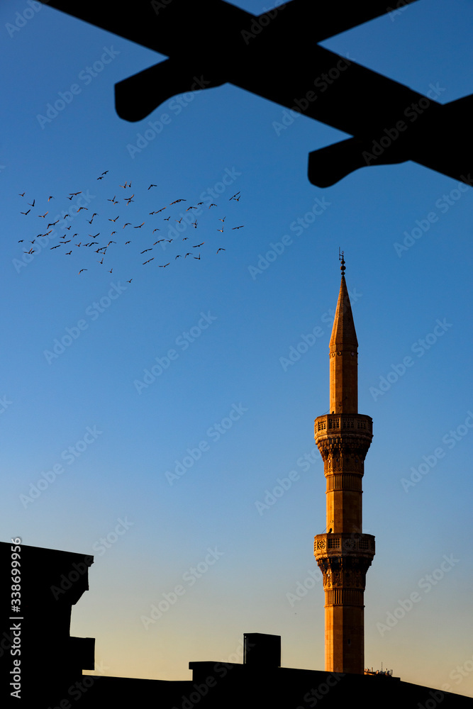 The historical mosques of gaziantep are frequented by tourists.