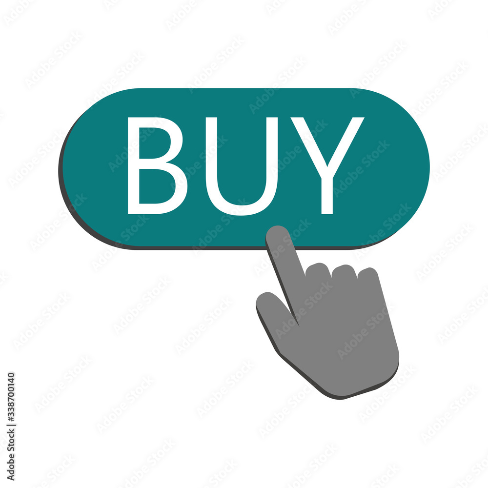 Finger pushing buy button. Vector illustration. Finger pushing buy button. Vector illustration.