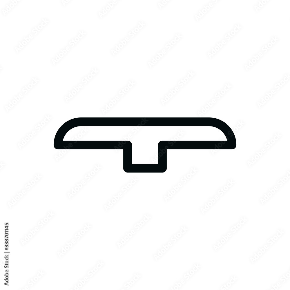 Aluminium door threshold isolated icon, wood indoor threshold outline vector icon Aluminium door threshold isolated icon, wood indoor threshold outline vector icon