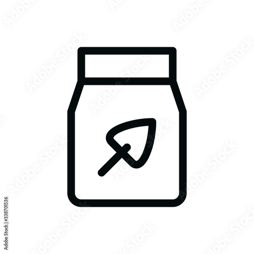 Cement bag isolated icon, gypsum plaster bag linear vector icon