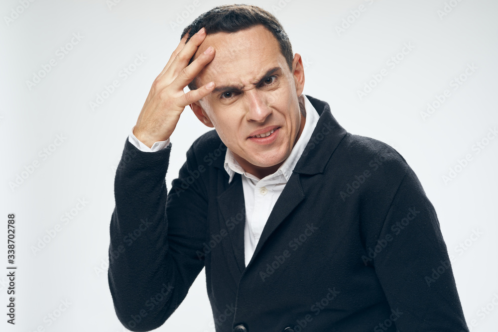 young man with headache young man with headache
