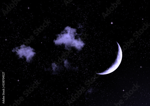 The moon in the night sky