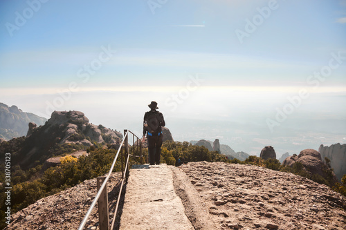 hiking with an amazing view in Montserrat landscape 