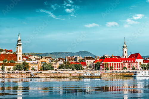 View of the side river Danube and the part of city Budapest- Buda. Hangary. photo