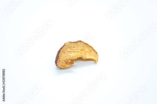 Beautiful dried apples located on a white background