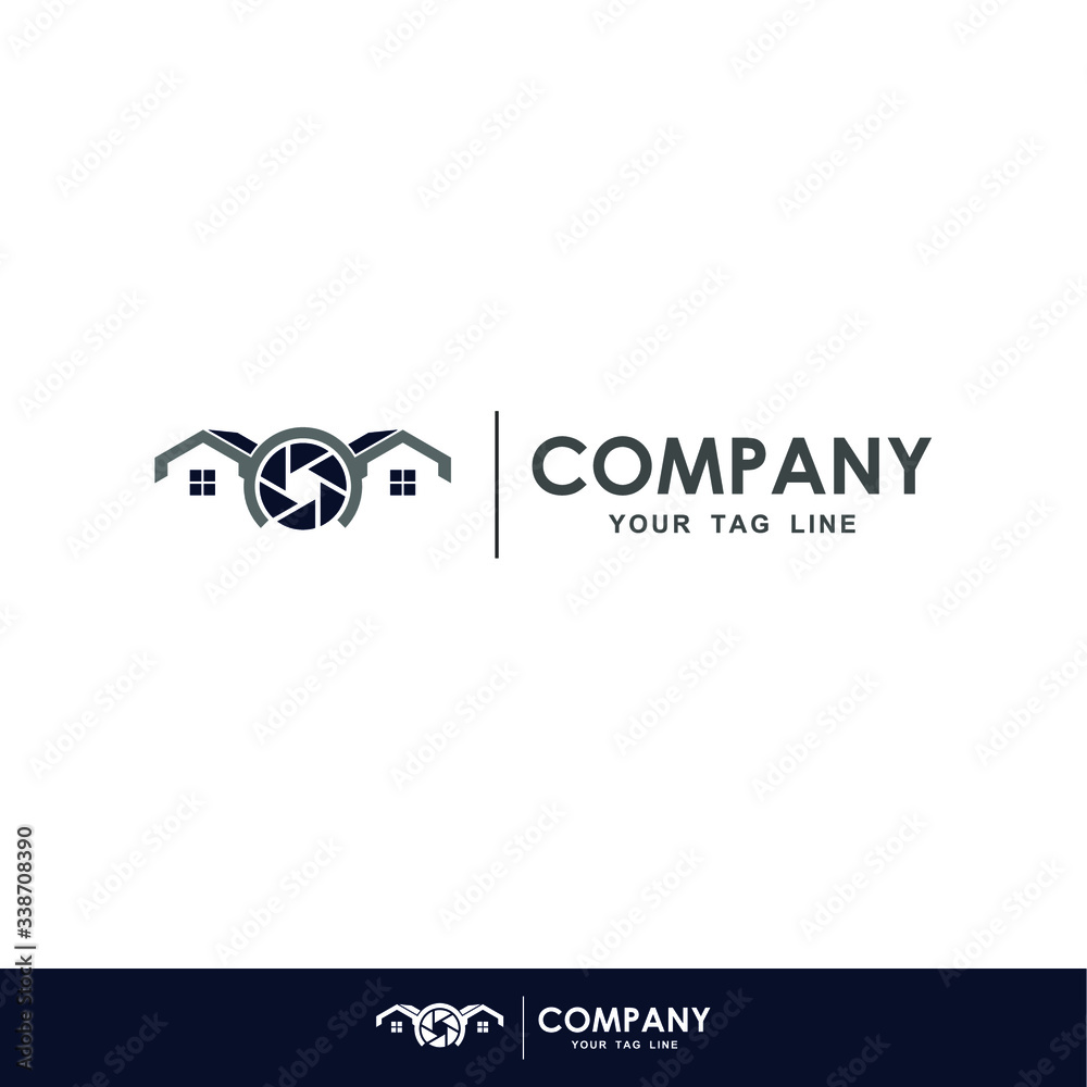 Fototapeta premium drone or camera with house logo inspiration