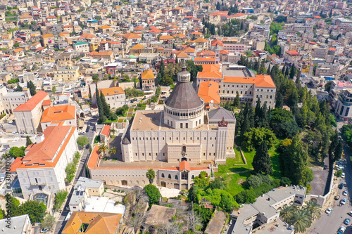 Wallpaper Mural Aerial image of the Basilica of the Annunciation over the old city houses of Nazareth Torontodigital.ca