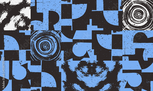 Grunge Revival Pattern Artwork Design Composition