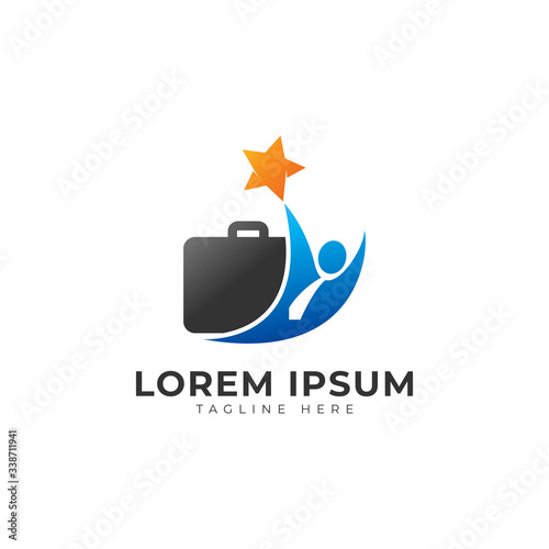 Reach for Stars at Work Logo Vector Icon Illustration