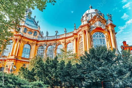 Vajdahunyad Castle (Hungarian-Vajdahunyad vara) is a castle in the City Park of Budapest, Hungary. photo