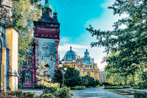 Vajdahunyad Castle (Hungarian-Vajdahunyad vara) is a castle in the City Park of Budapest, Hungary. photo