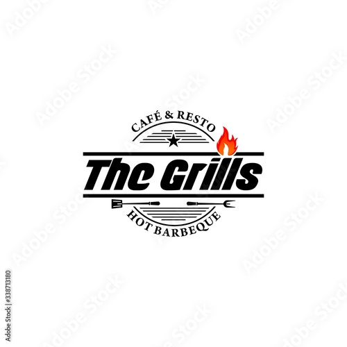 Grill Vintage Logo Design Vector
