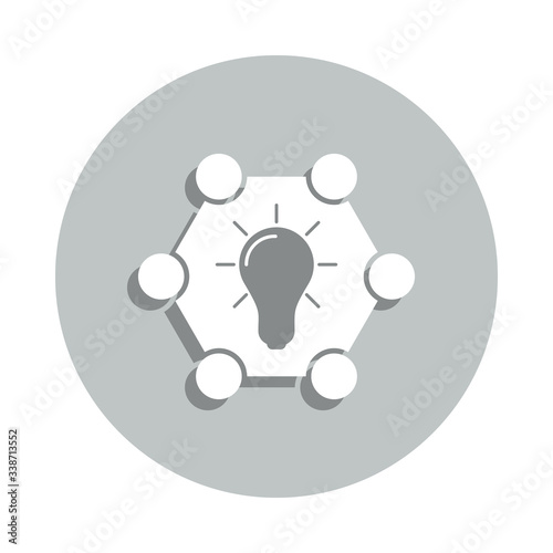 hexagon, bulb, crowd-sourcing badge icon. Simple glyph, flat vector of Business icons for ui and ux, website or mobile application