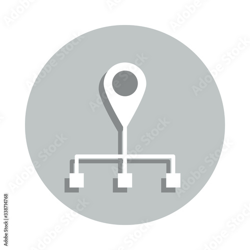 pin, connection, sources badge icon. Simple glyph, flat vector of Business icons for ui and ux, website or mobile application