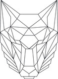 Vector polygonal origami geometric linear wolf