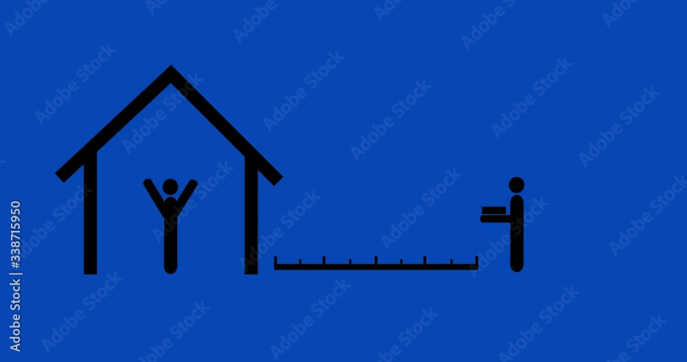 Contactless Delivery Animation With Ruler In-Between People Due to ...