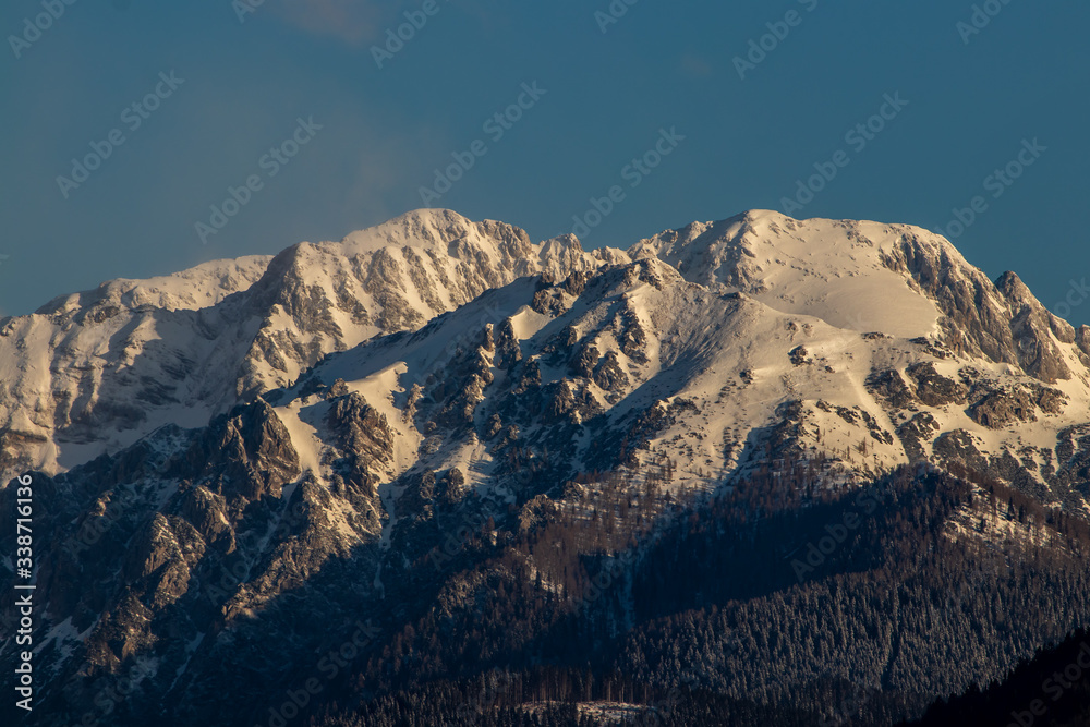 Mountain Viševnik in early hours, Slovenia Mountain Viševnik in early hours, Slovenia