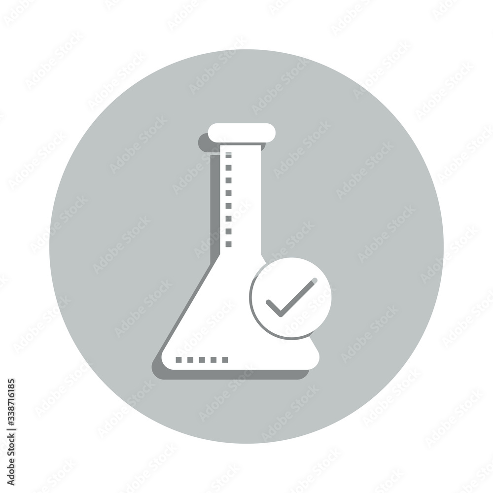 flask, check mark, evaluation badge icon. Simple glyph, flat vector of Business icons for ui and ux, website or mobile application