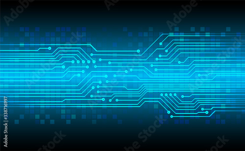 Blue cyber circuit future technology concept background
