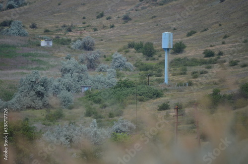 water tower in the field