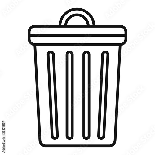 Trash bin icon. Outline trash bin vector icon for web design isolated on white background