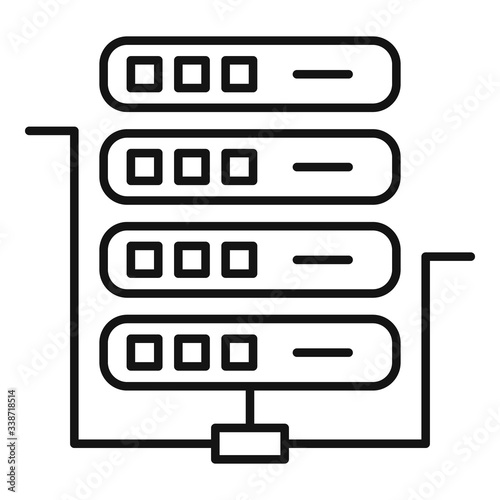 Server data network icon. Outline server data network vector icon for web design isolated on white background