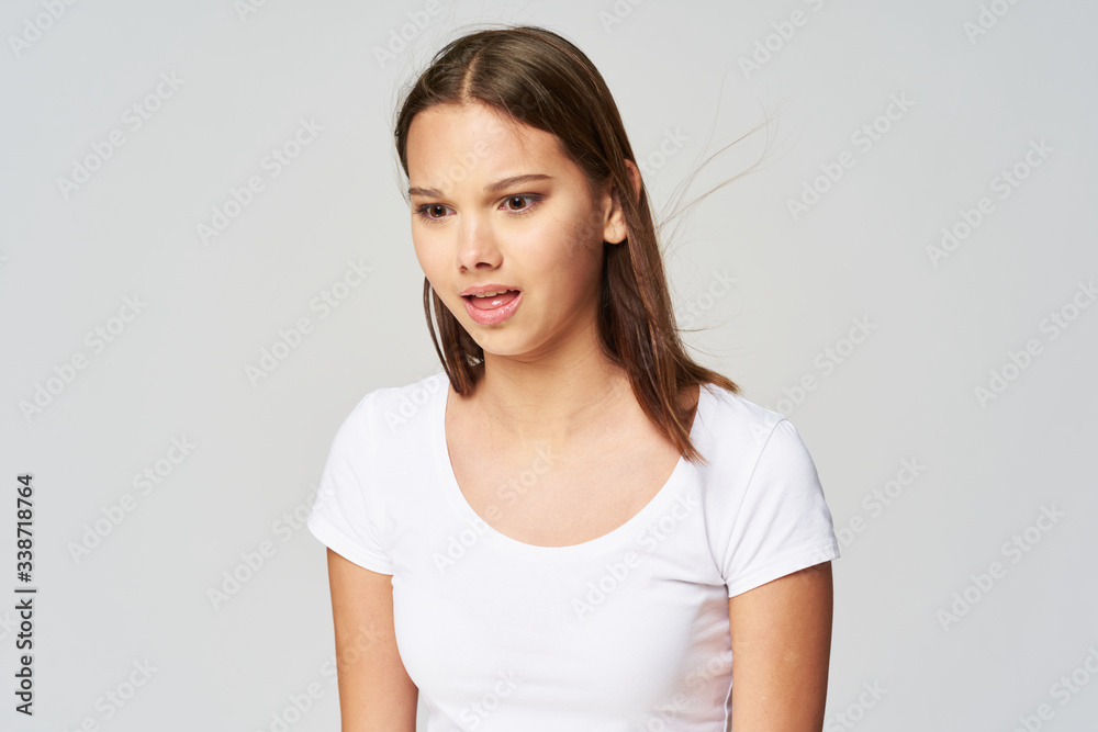 Cheerful Woman Lifestyle Studio Model Cheerful Woman Lifestyle Studio Model