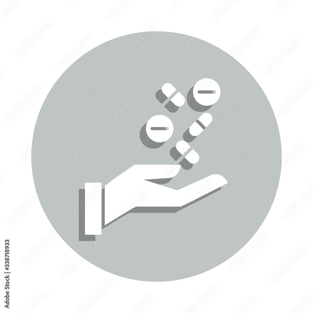 Charity, drug badge icon. Simple glyph, flat vector of Charity icons for ui and ux, website or mobile application Charity, drug badge icon. Simple glyph, flat vector of Charity icons for ui and ux, website or mobile application