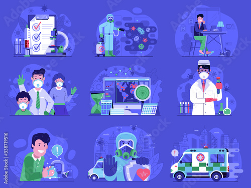 Corona Virus World Pandemic UI Icons Set