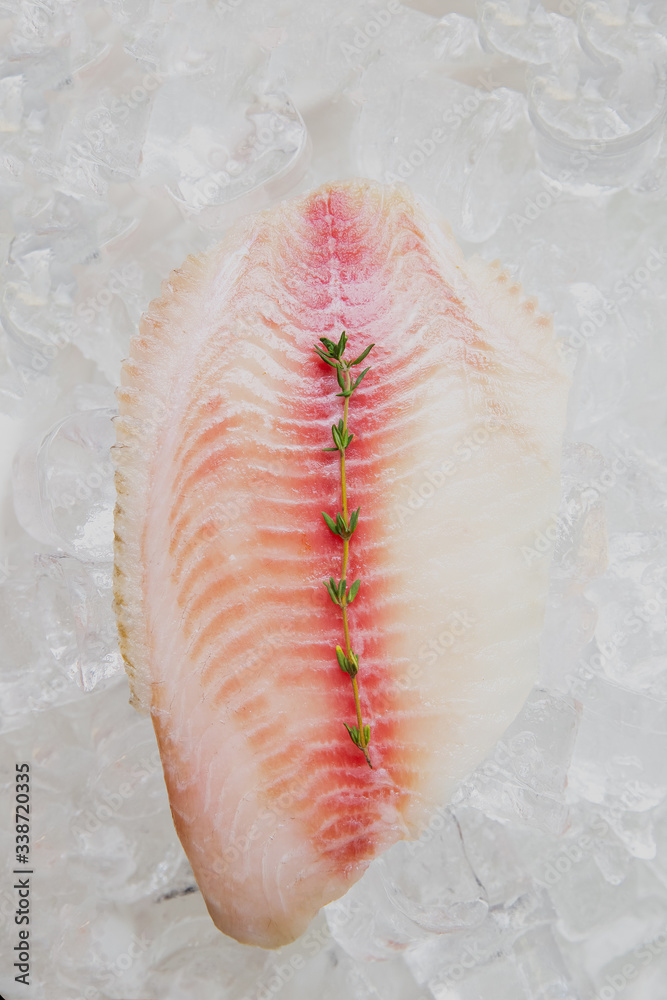 Tilapia on ice with thyme Tilapia on ice with thyme