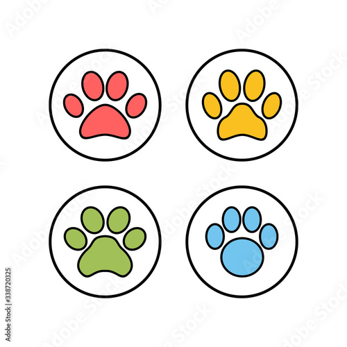 Paw icons set. Paw Print icon