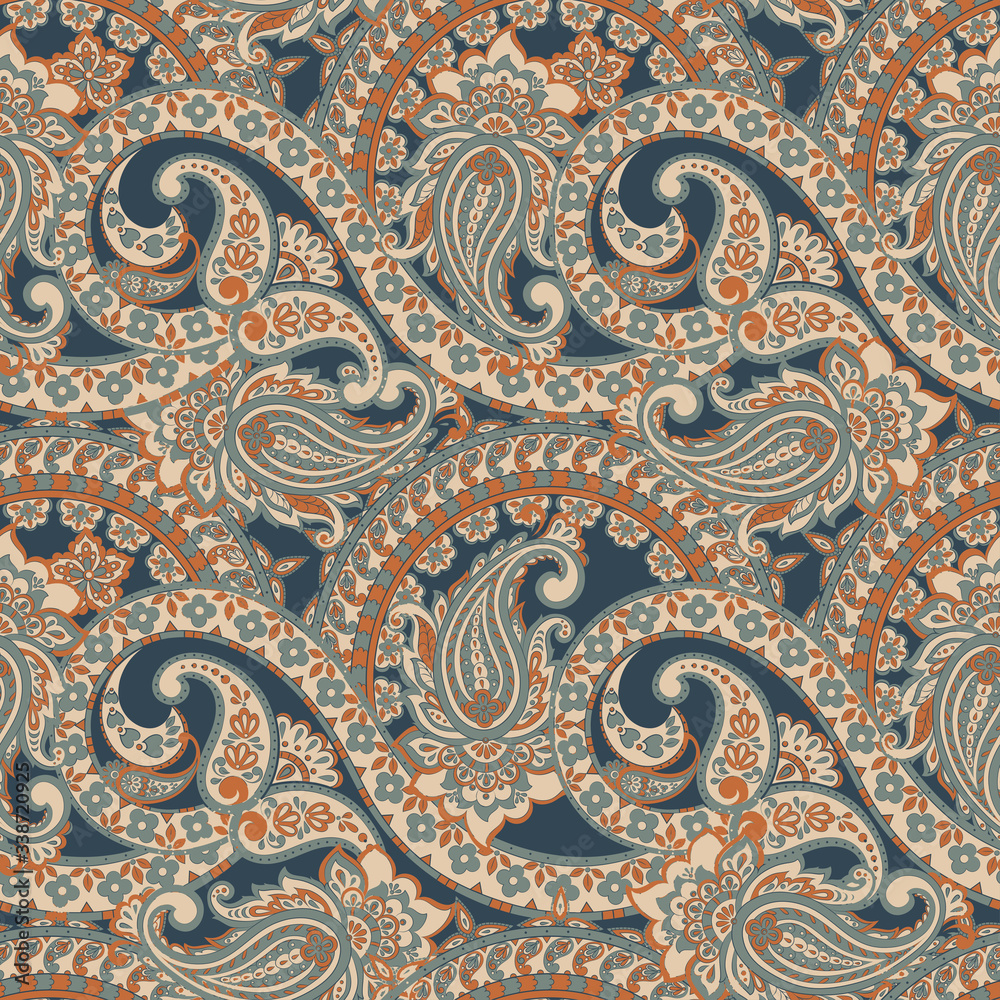 Paisley floral seamless pattern