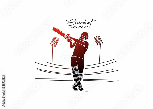 Cricket banner batsman championship background.