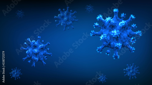 Illustrations concept coronavirus COVID-19. Vector illustrate. background with 3d virus