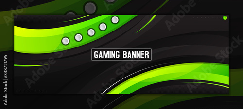 Modern Abstract Green and Black Facebook Banner Template