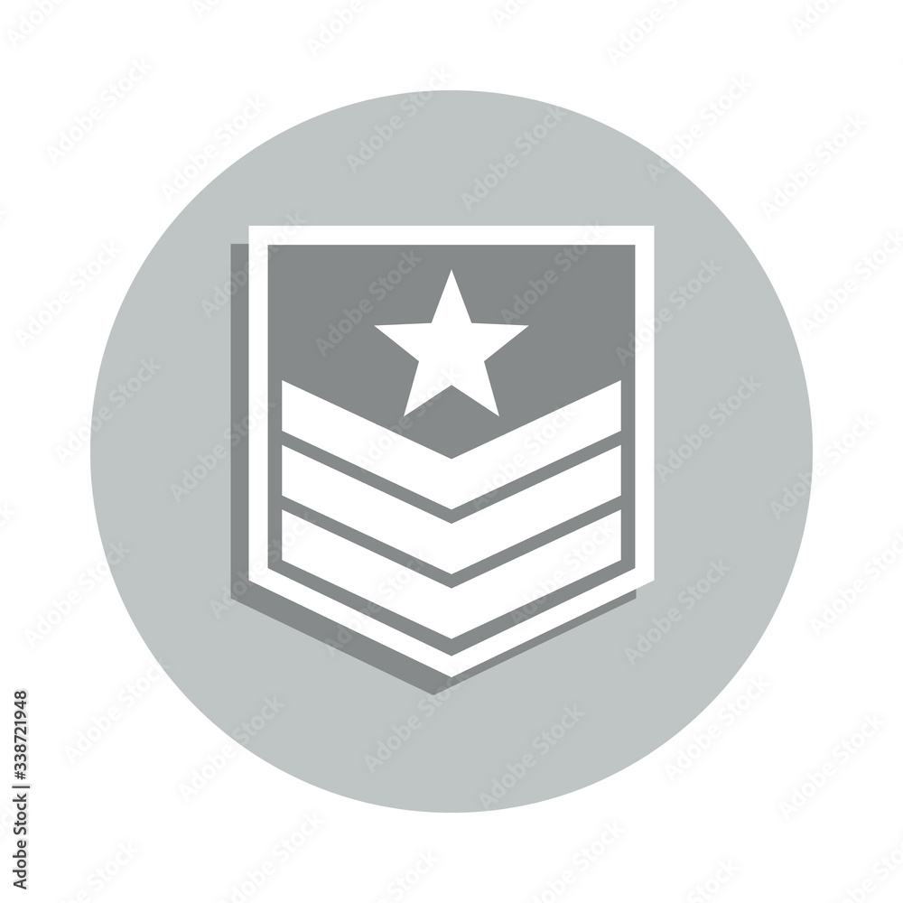 military badge on the sleeve badge icon. Simple glyph, flat vector of army icons for ui and ux, website or mobile application military badge on the sleeve badge icon. Simple glyph, flat vector of army icons for ui and ux, website or mobile application