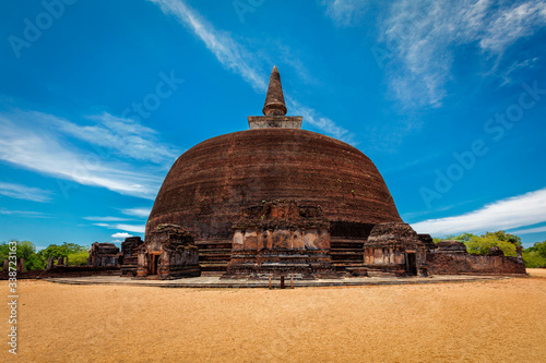 Rankot Vihara Buddhist dagoba, stupa in ancient city of Pollonaruwa, Sri Lanka photo
