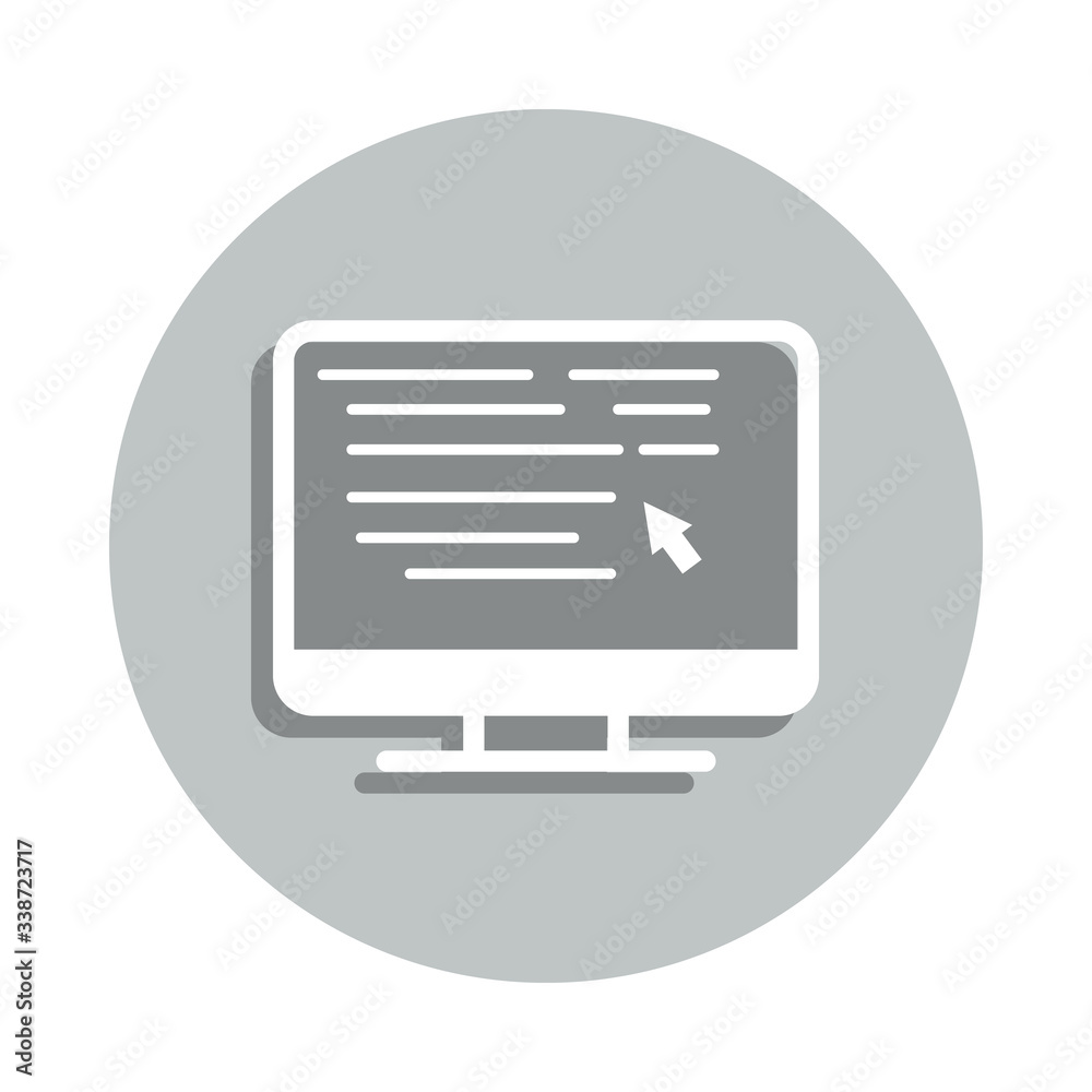 monitor, cursor badge icon. Simple glyph, flat vector of Miscellaneous icons for ui and ux, website or mobile application monitor, cursor badge icon. Simple glyph, flat vector of Miscellaneous icons for ui and ux, website or mobile application