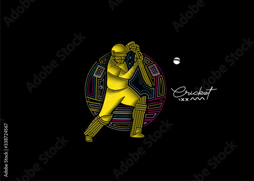 Cricket banner batsman championship background.