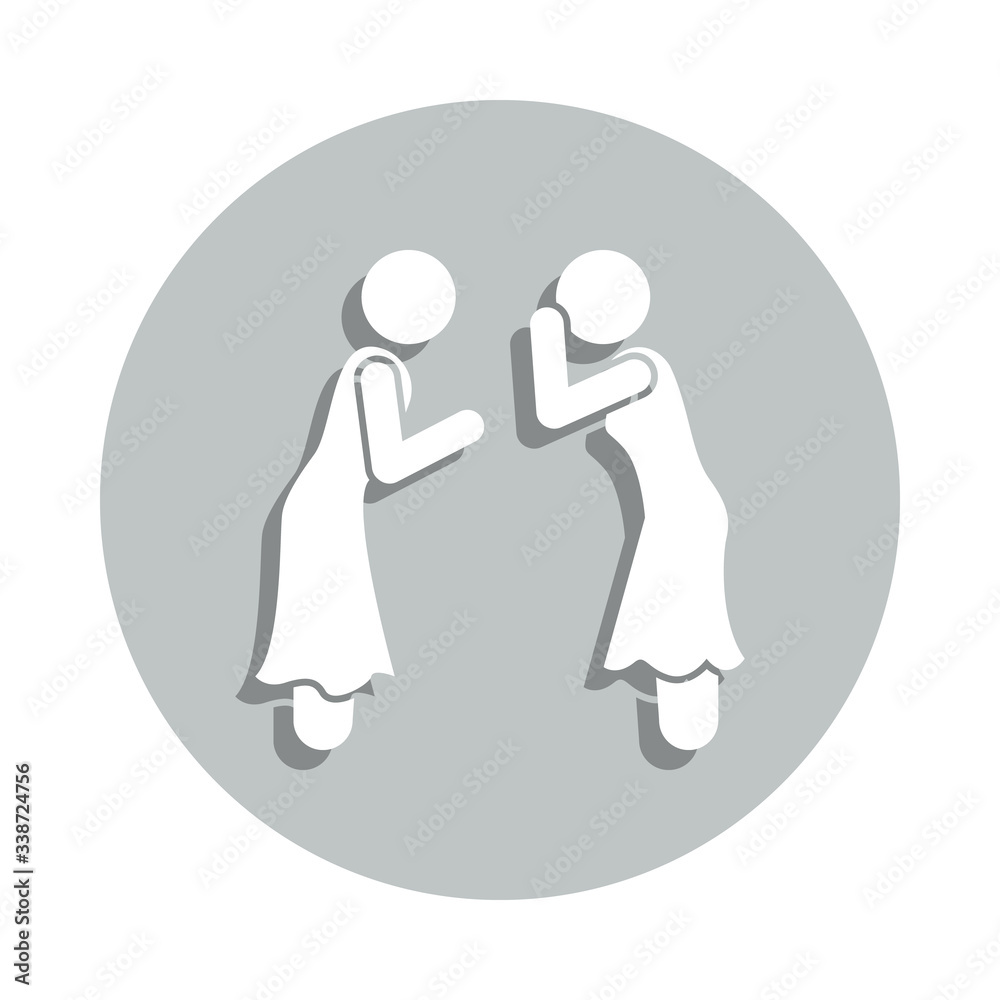girls are secretive badge icon. Simple glyph, flat vector of Conversation icons for ui and ux, website or mobile application girls are secretive badge icon. Simple glyph, flat vector of Conversation icons for ui and ux, website or mobile application