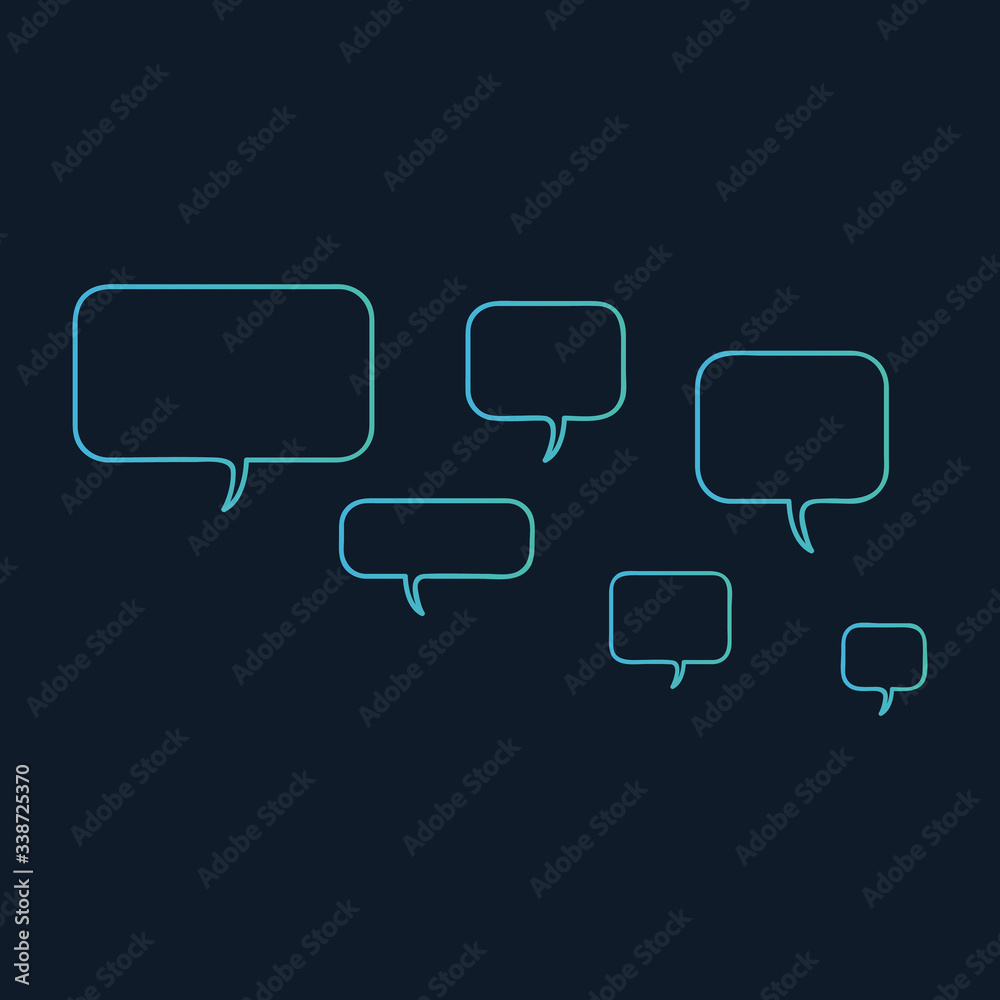Fototapeta premium Linear Speech Bubbles Background. chat bubbles in different sizes. Vector Illustration
