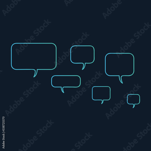 Linear Speech Bubbles Background. chat bubbles in different sizes. Vector Illustration