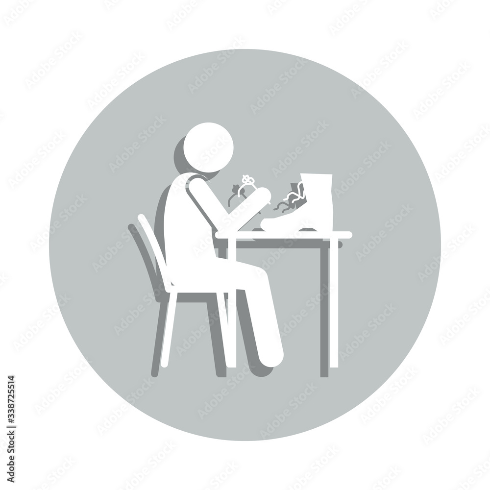 shoemaker badge icon. Simple glyph, flat vector of Poor people icons for ui and ux, website or mobile application shoemaker badge icon. Simple glyph, flat vector of Poor people icons for ui and ux, website or mobile application