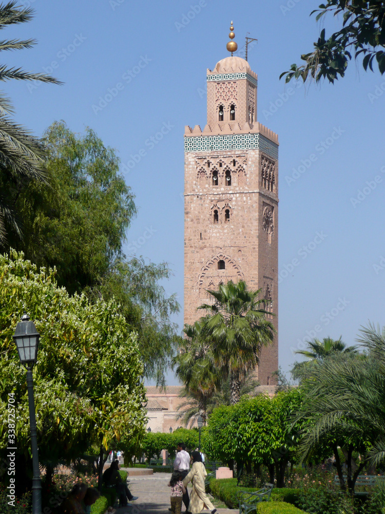 Morocco. Beautyful and famous Koutoubia mosque in Marrakech