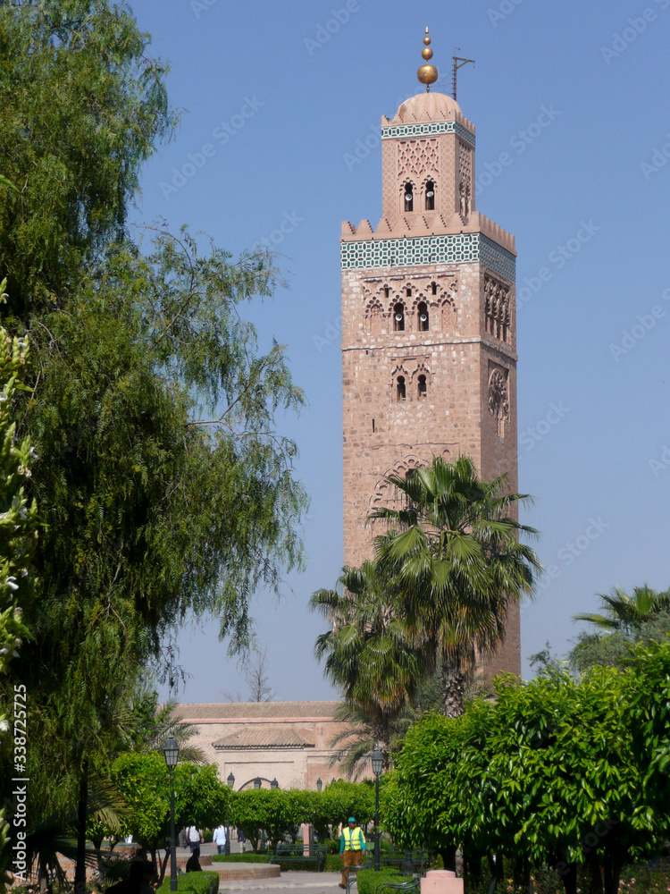 Morocco. Beautyful and famous Koutoubia mosque in Marrakech