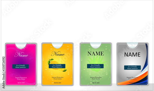 pocket hand sanitizer with label design. vector illustration 