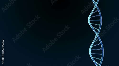DNA molecules on a dark background