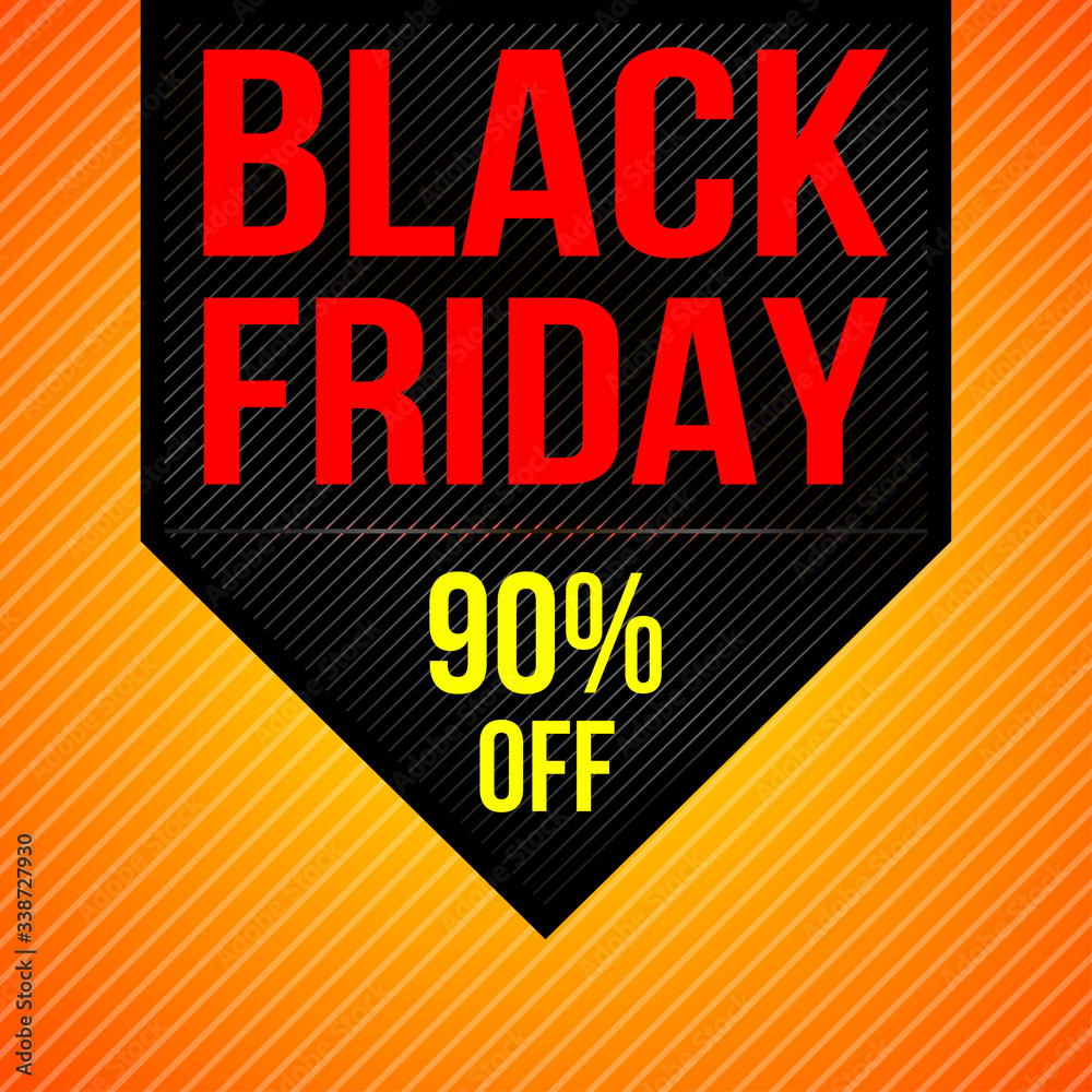 Obraz premium Black Friday sale inscription design template. Black Friday banner. Vector illustration